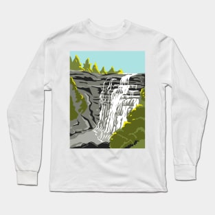 Cuyahoga Valley National Park along Cuyahoga River in Akron and Cleveland Ohio United States WPA Poster Art Color Long Sleeve T-Shirt